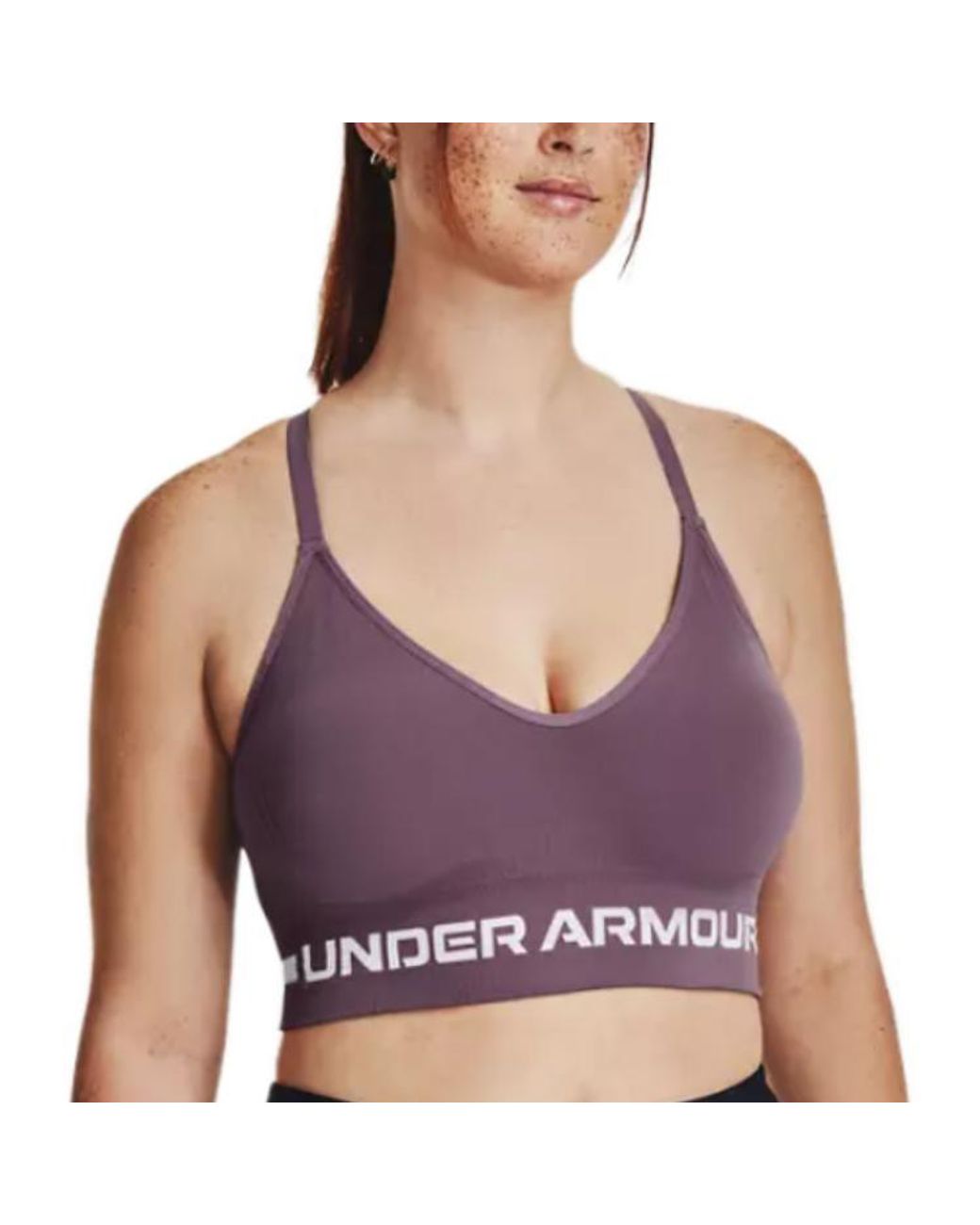 Under Armour Purple Seamless Low Long Sports Bra Celeste Starlight