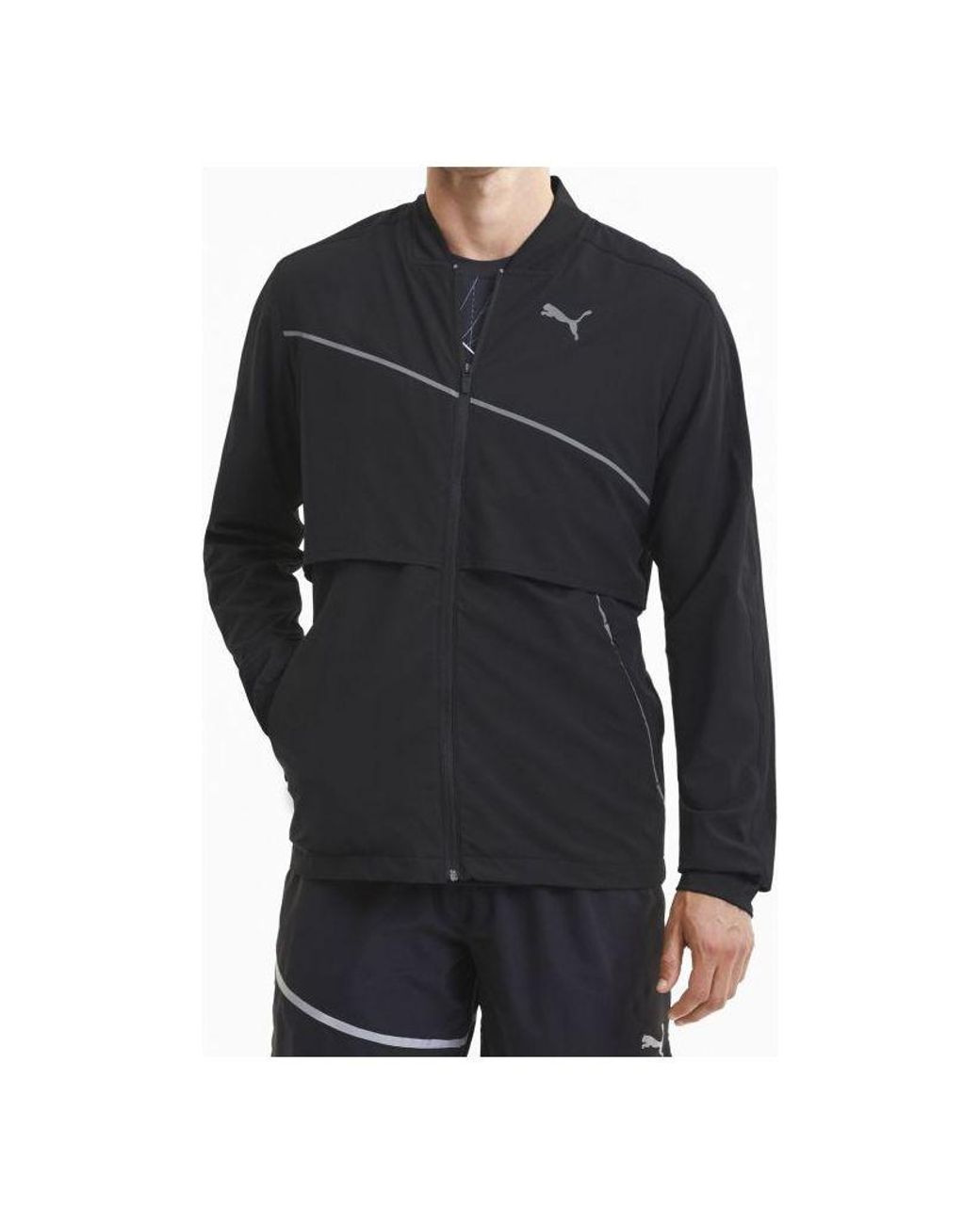 PUMA Black Reflective Running Zipper Jacket for men