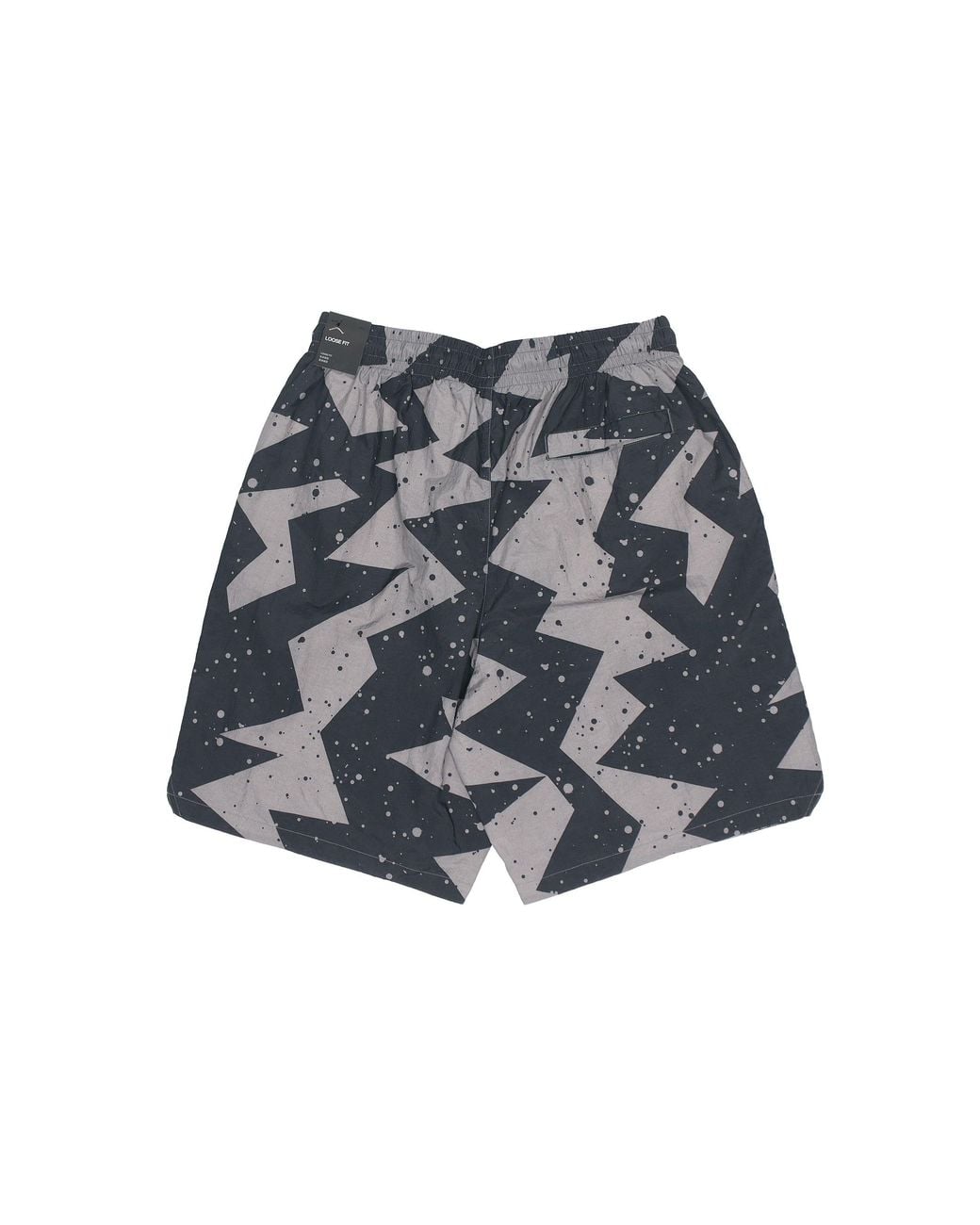 Nike Gray Drawstring Splash Ink Loose Sports Shorts for men
