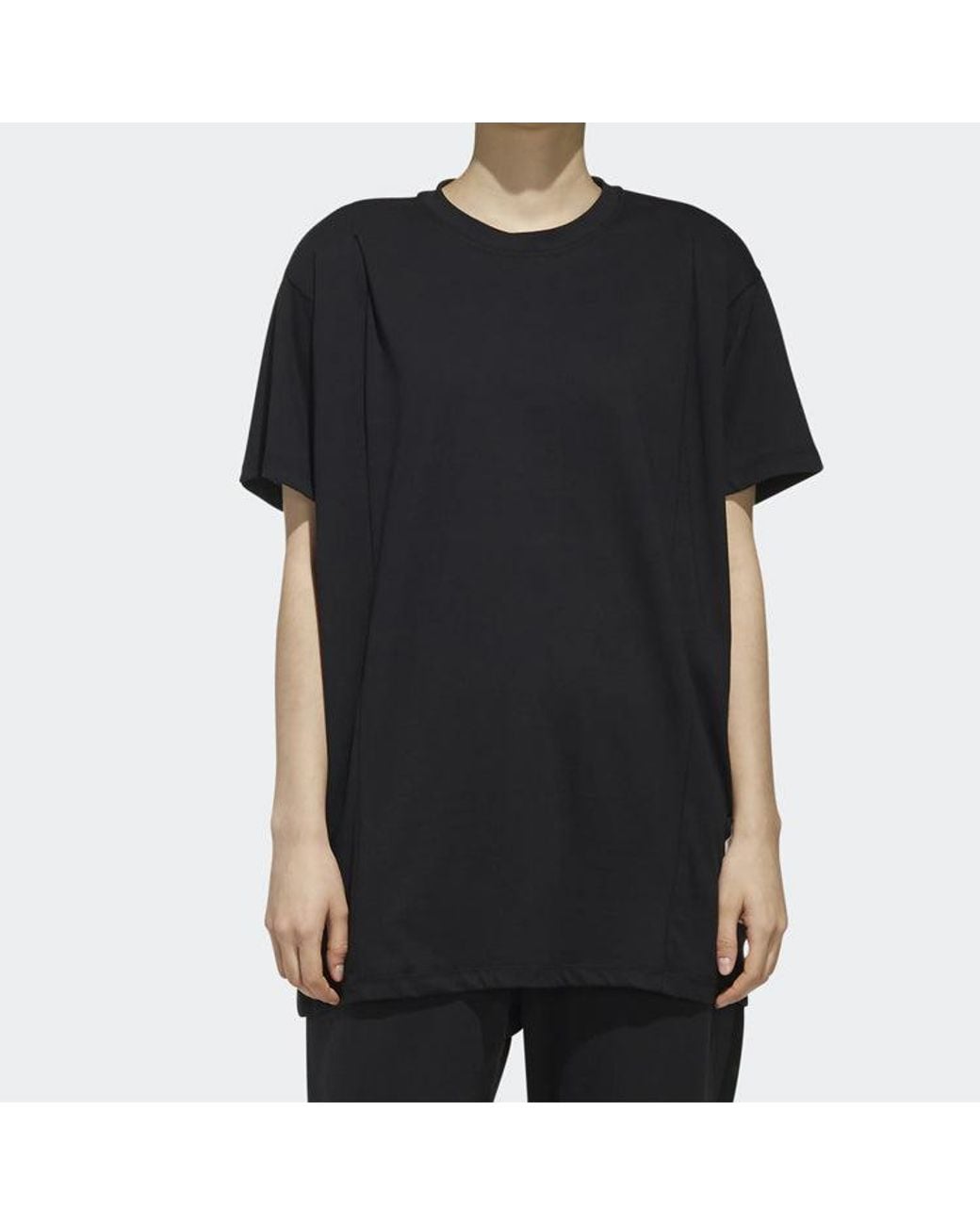 Adidas Black (Wmns) Side Large Alphabet Printing Short Sleeve