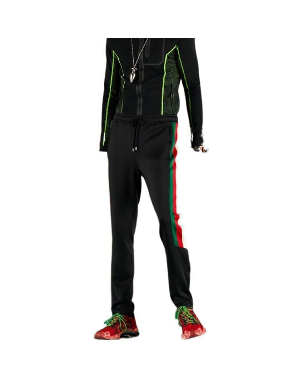 Gucci Blue Neoprene Track Pants With Print for men