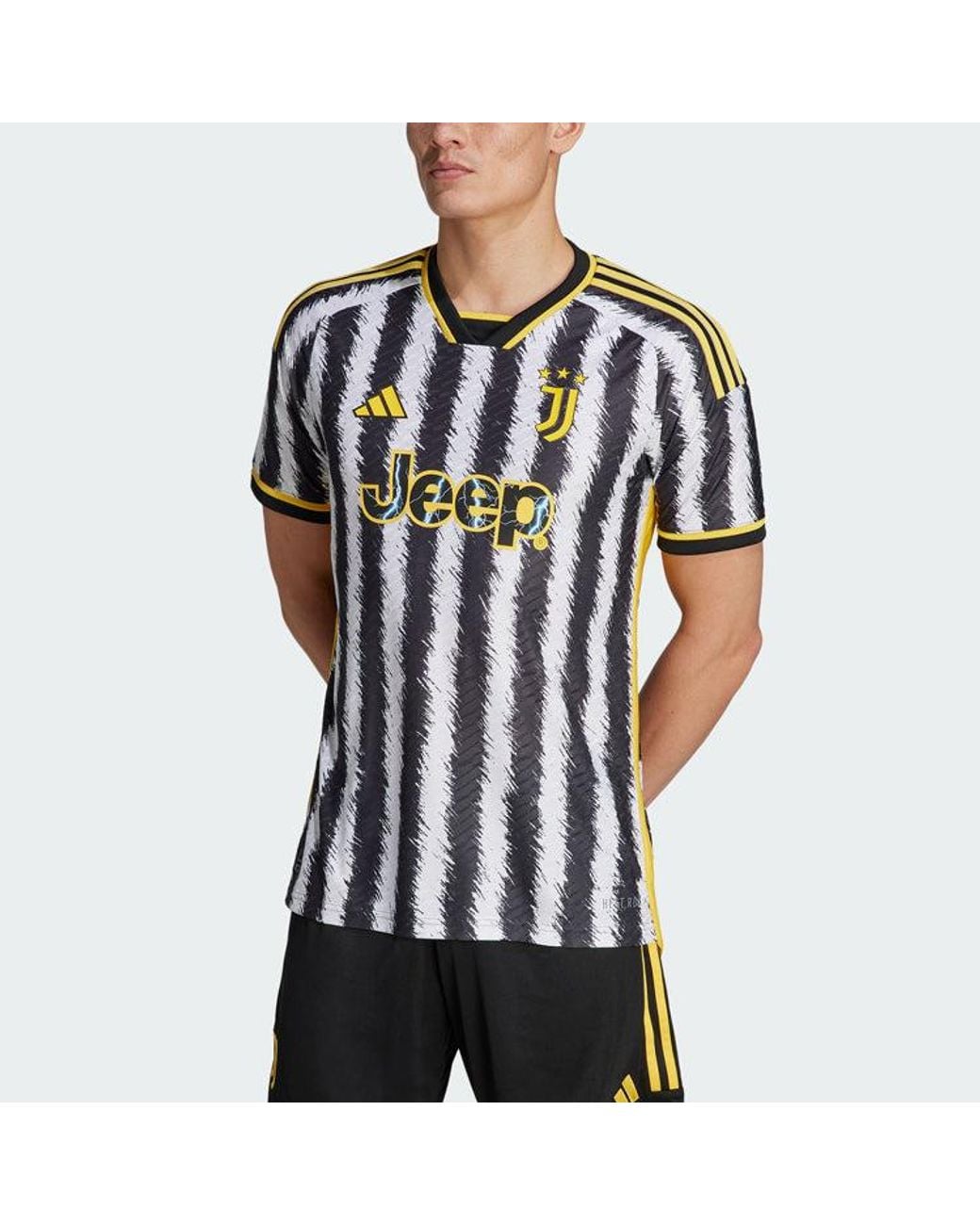 Adidas Black Juventus Authentic Home Shirt 2023 2024 Adults for men