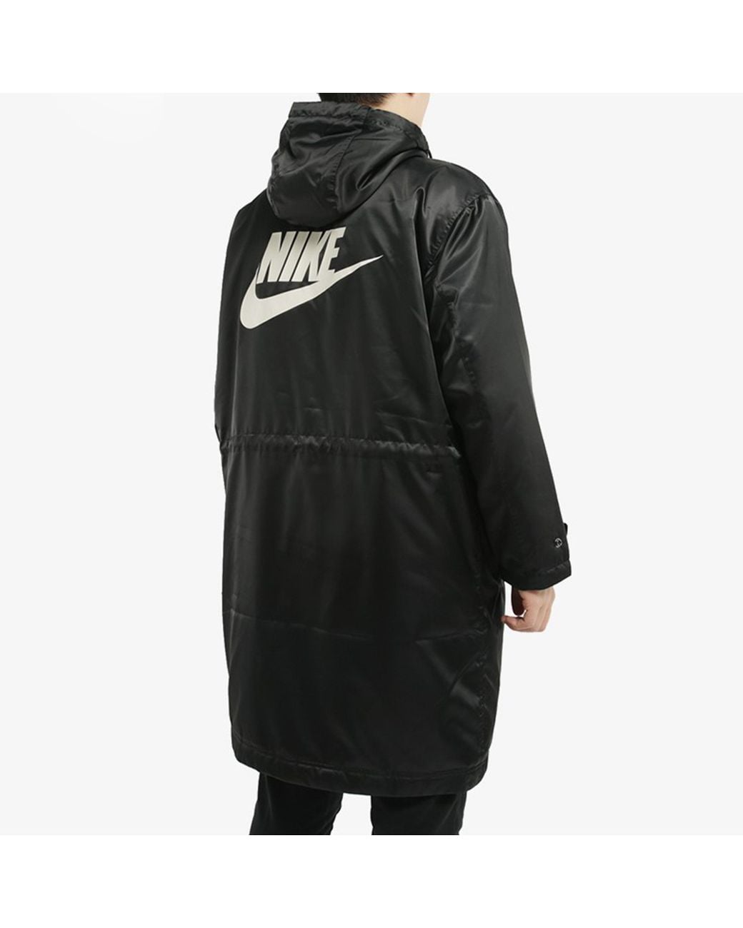 Nike Black Alphabet Logo Hooded Padded Jacket for men