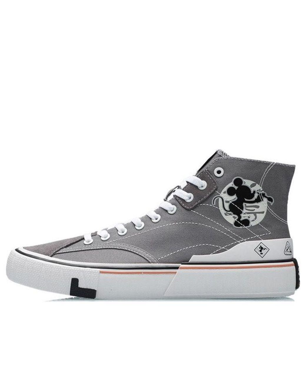 Li-ning Gray X Mickey Mouse Canvas Hi Shoes for men