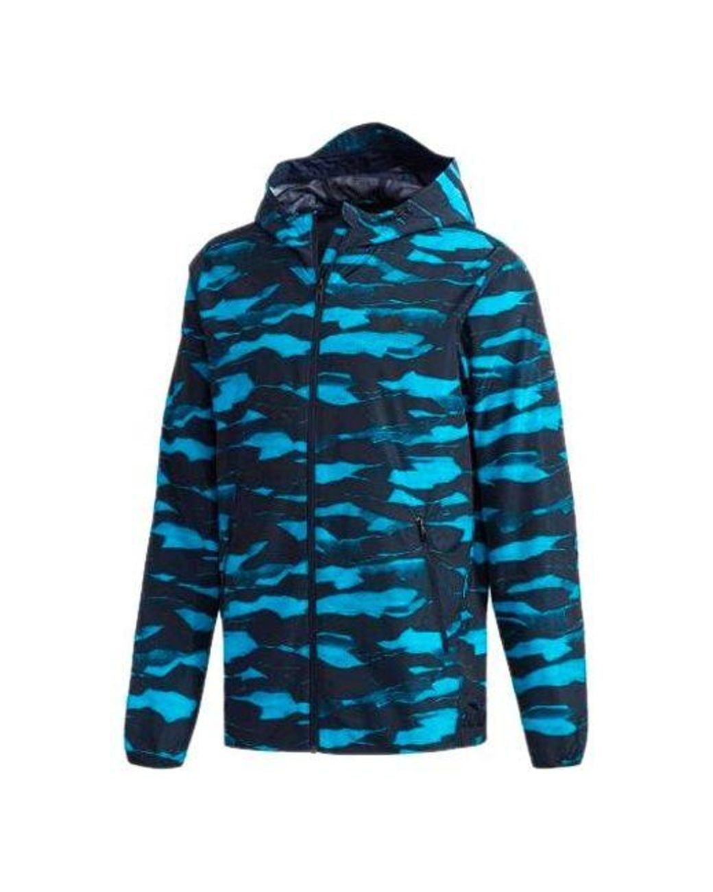 Adidas Blue Camouflage Windproof Sports Jacket for men