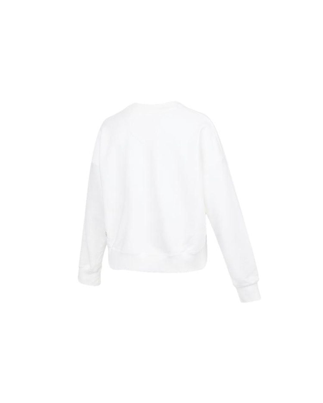 Nike White (Wmns) Jordan Solid Color Embroidered Round Neck Long Sleeves Hoodie