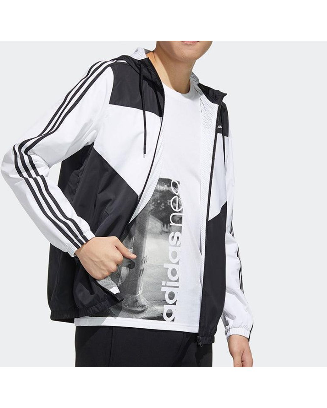 Adidas Blue Neo Side Stripe Casual Sports Jacket for men