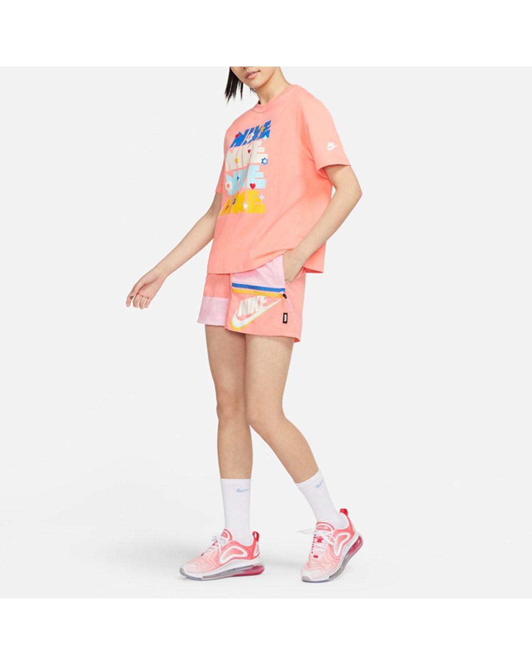 nike sportswear icon clash shorts pink