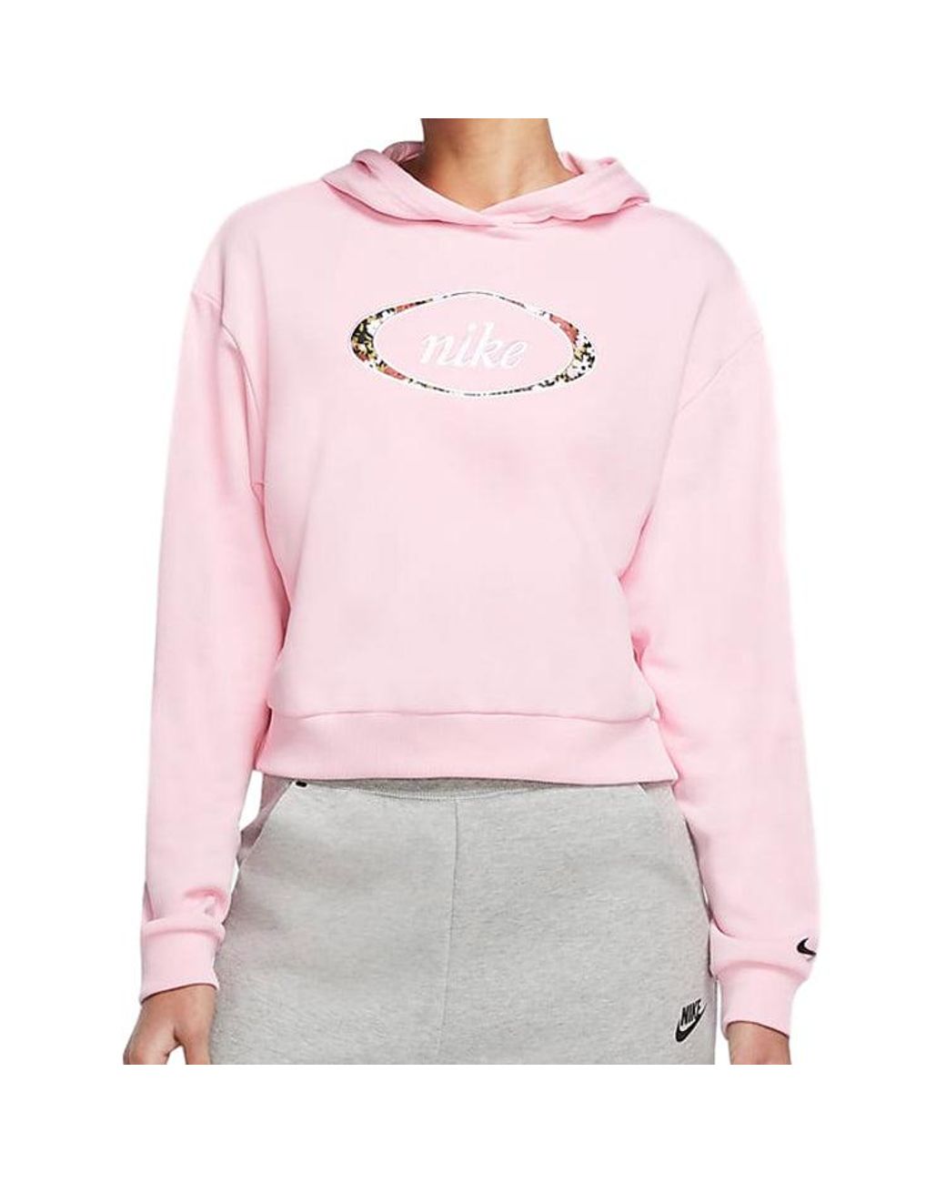 Nike Pink (Wmns) Sportswear Crop Fleece Hoodie