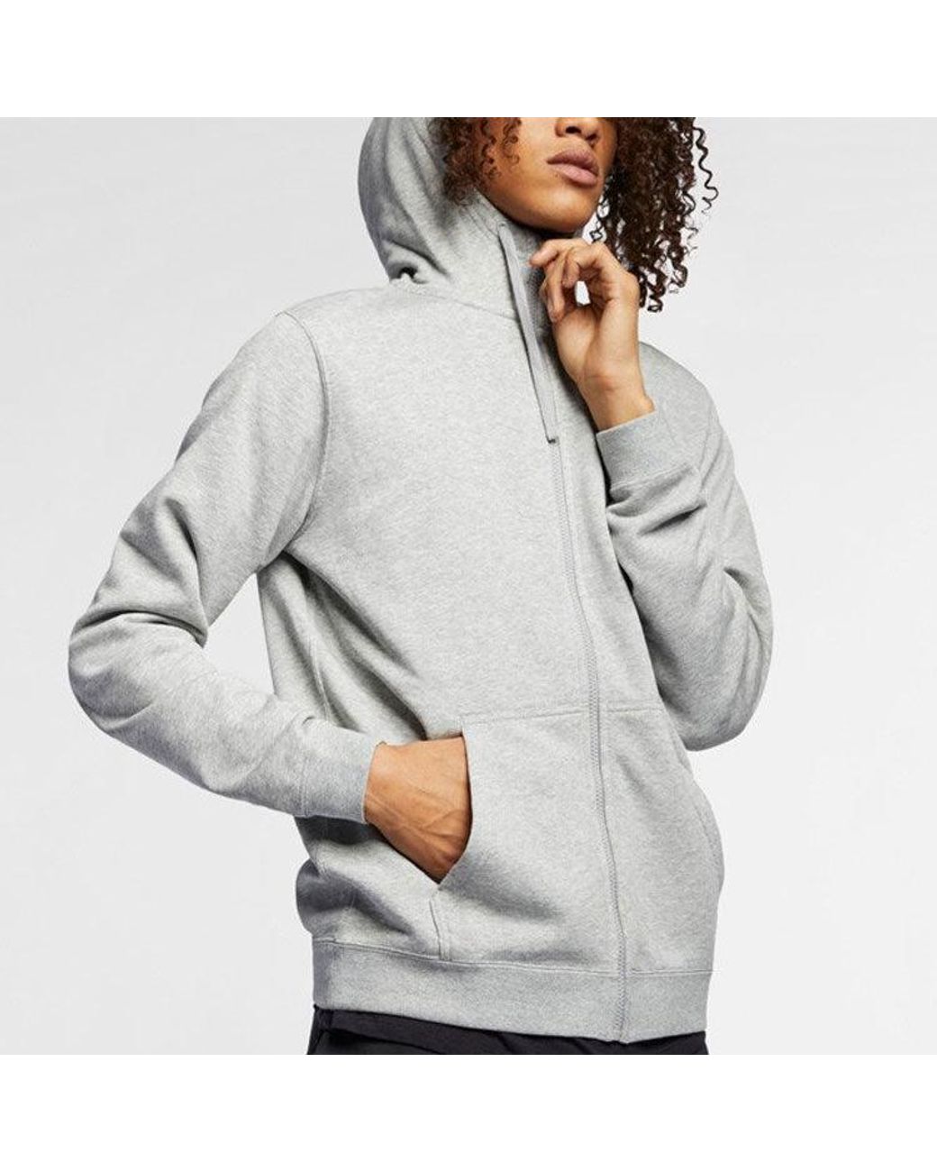 Nike Gray Sportswear Club French Terry Full House Hoodie for men