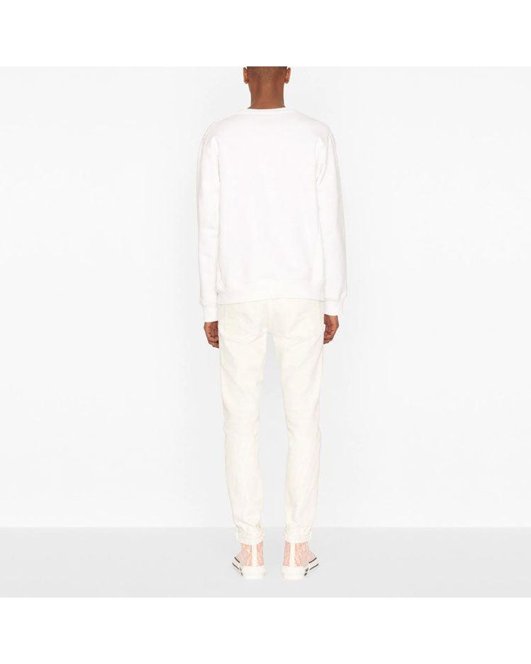 Dior White X Kenny Scharf Cd Embroidery Crew for men