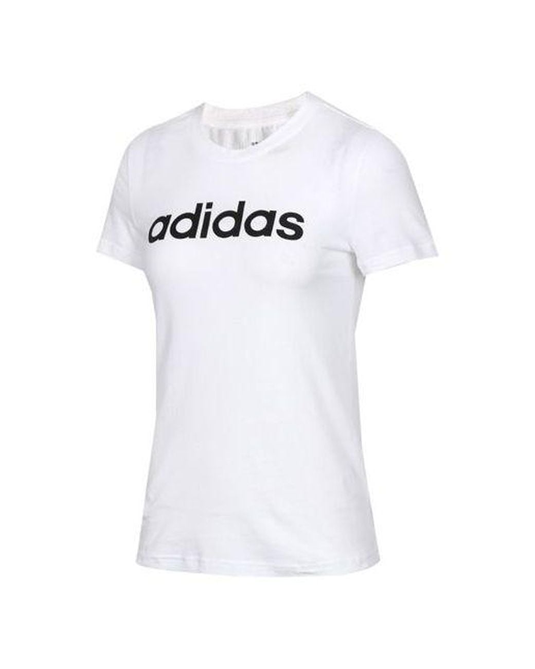 Adidas White (Wmns) E Lin Slim T Sports Stylish Short Sleeve