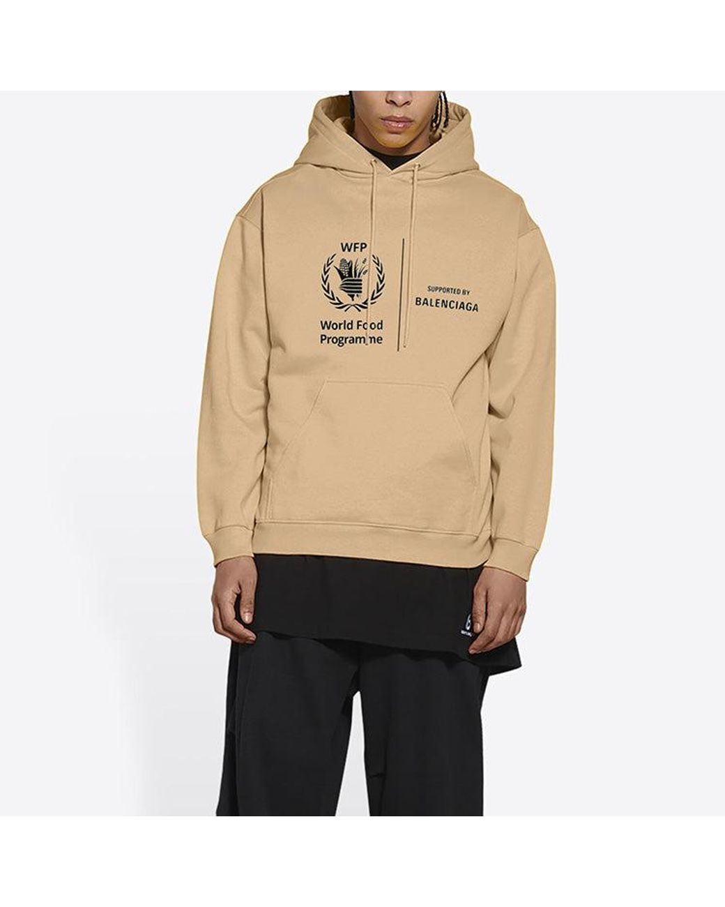 Balenciaga Natural X World Food Programme Medium Fit Hoodie for men