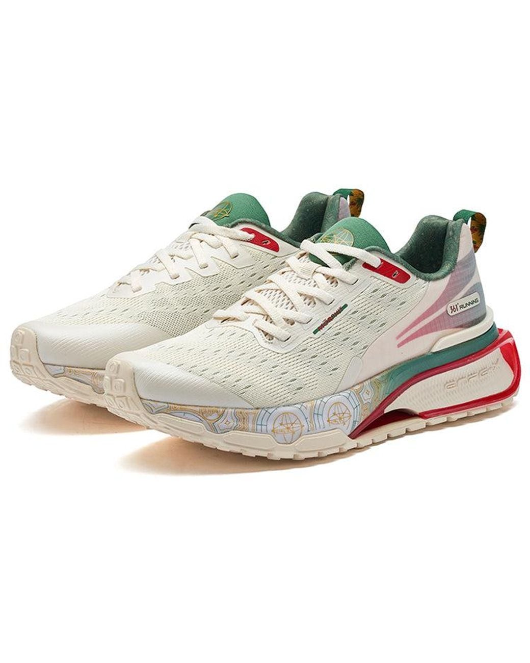 361 Degrees White Three-State 2.0 Running Shoes for men