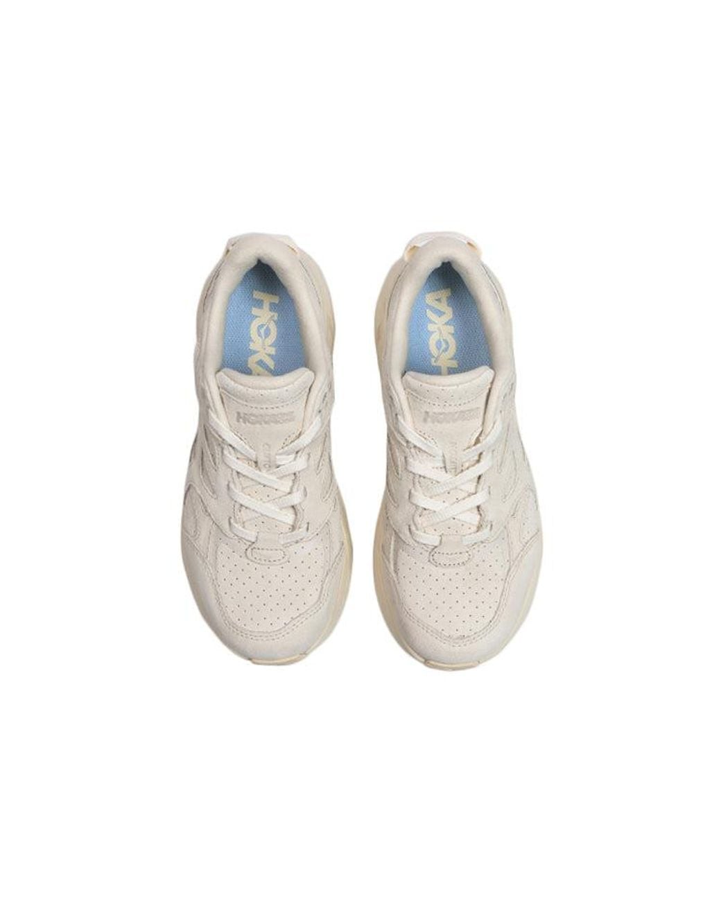 Hoka One One White Ora Clifton L Suede 'Eggnog' for men