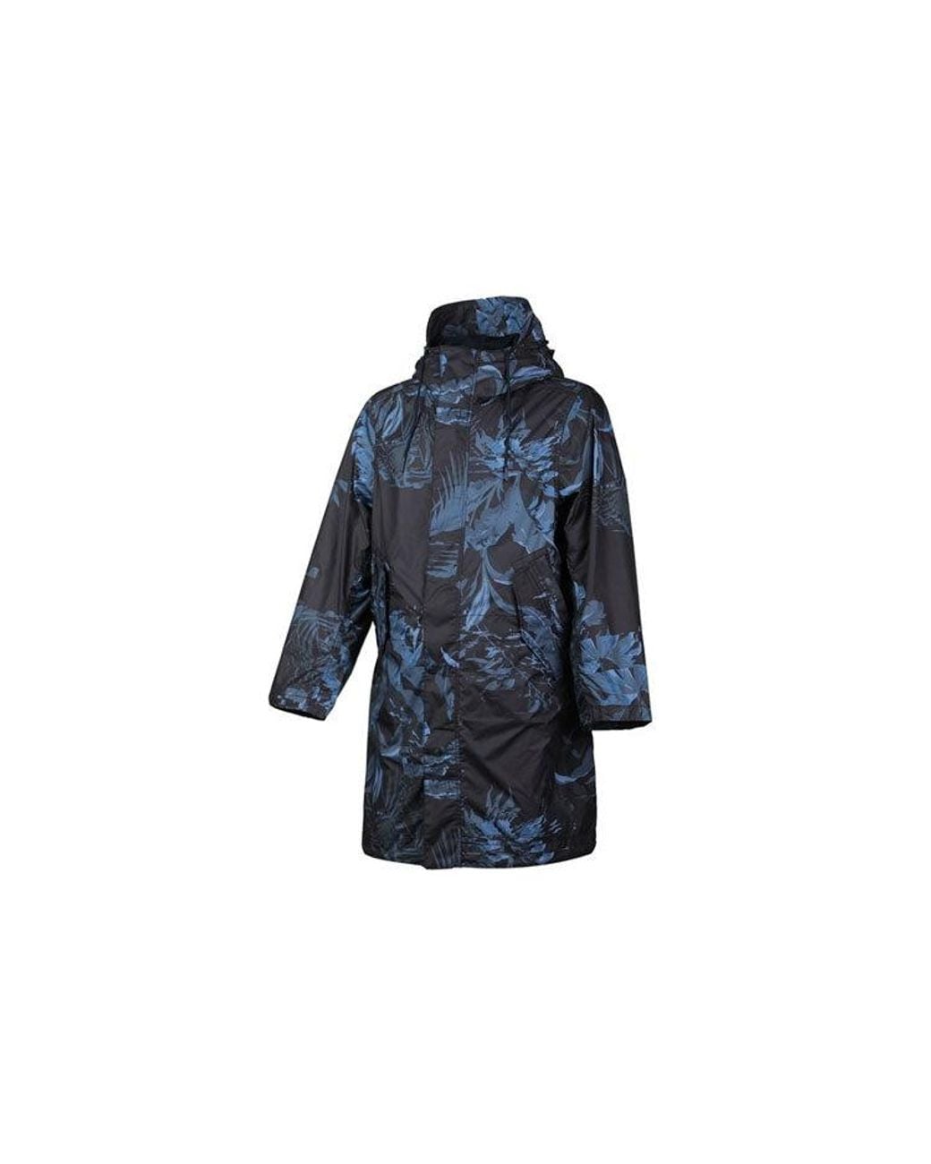 Nike Nsw Parka Aop Woven Printing Mid-length Hooded Jacket Blue Black for men