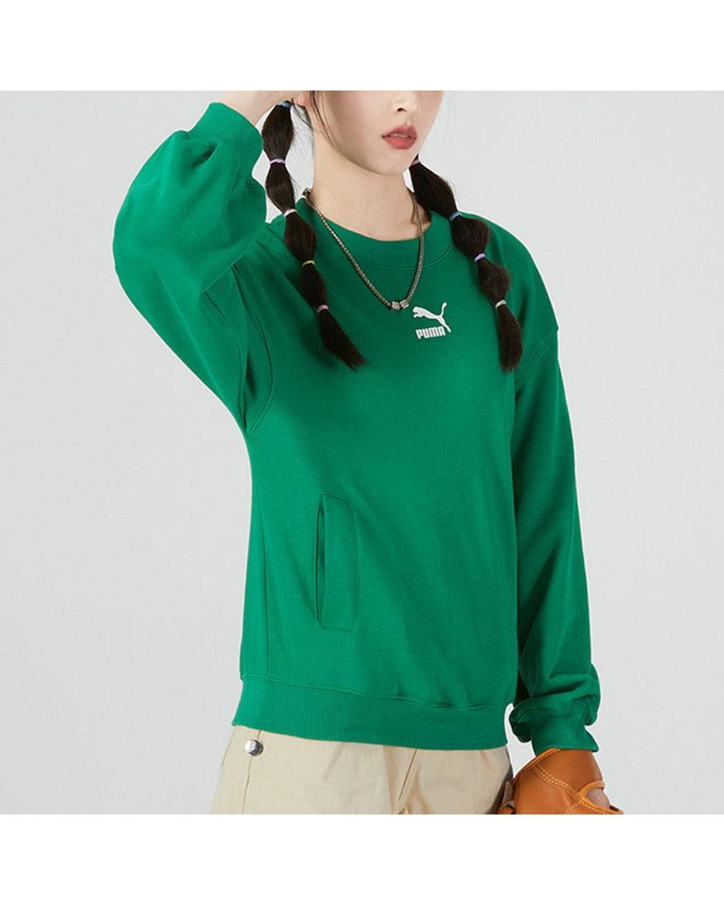 PUMA Green (Wmns) Graphic Sweatshirt