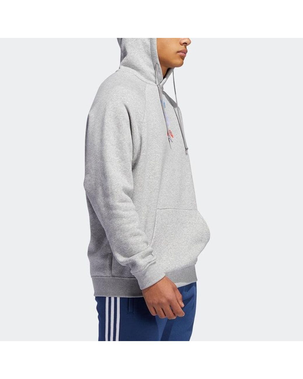 Adidas Gray Big Trefoil Hoodie Heather Lush' for men
