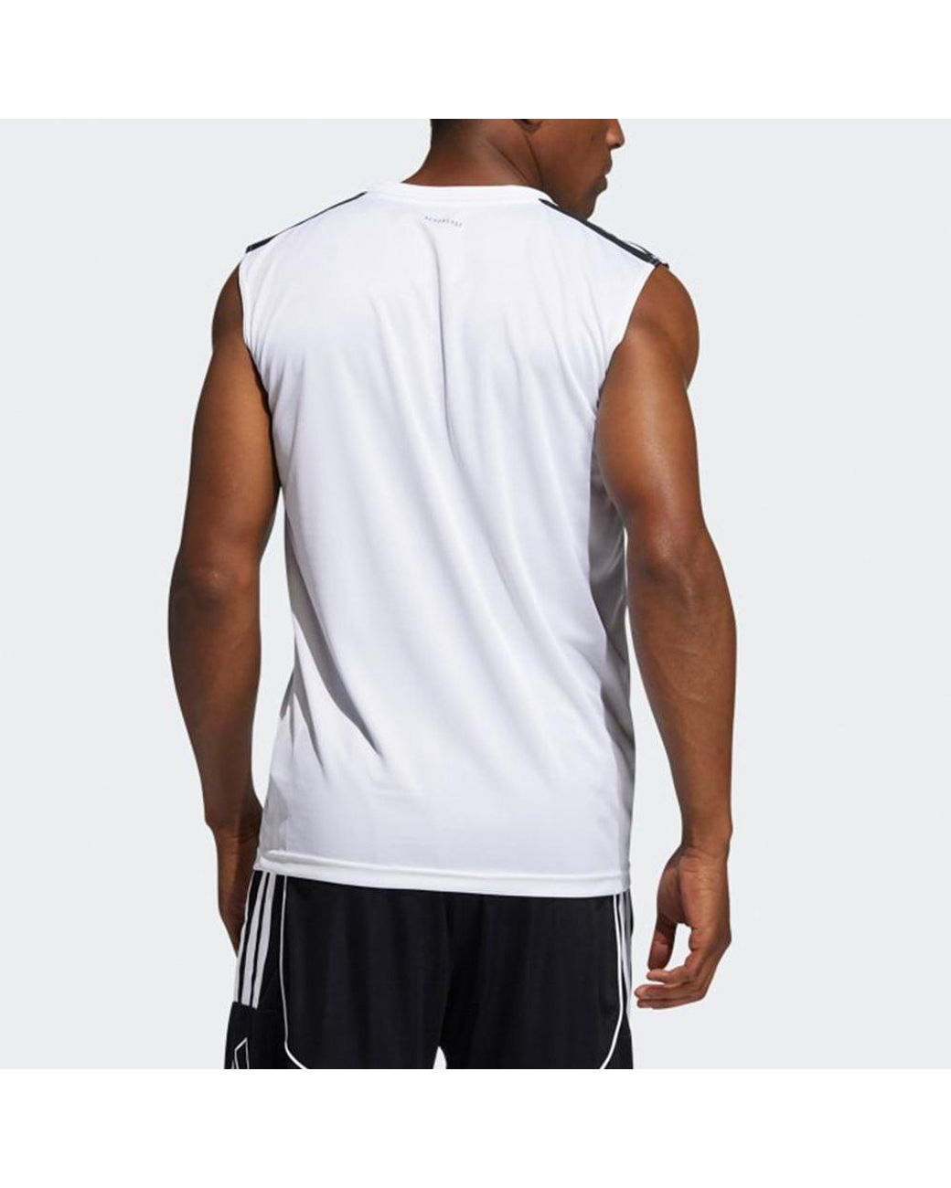 Adidas White All World Sl 2.0 Basketball Vest for men