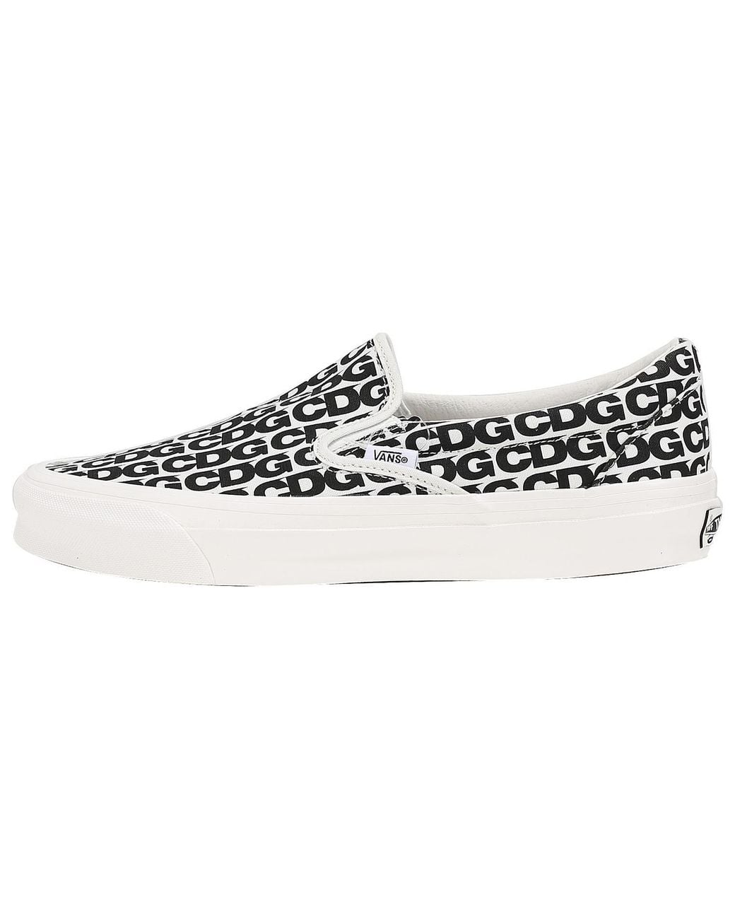 Vans White Comme Des Garcons X Og Classic Slip-On 'Cdg Print for men