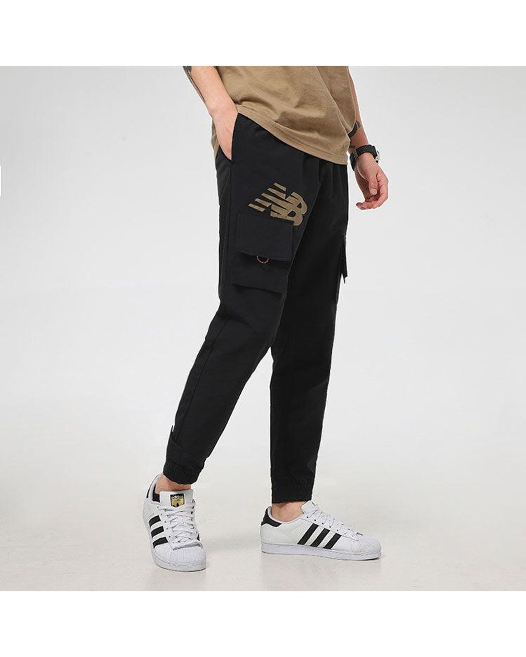 New Balance Black Streetwear Cargo Pants for men