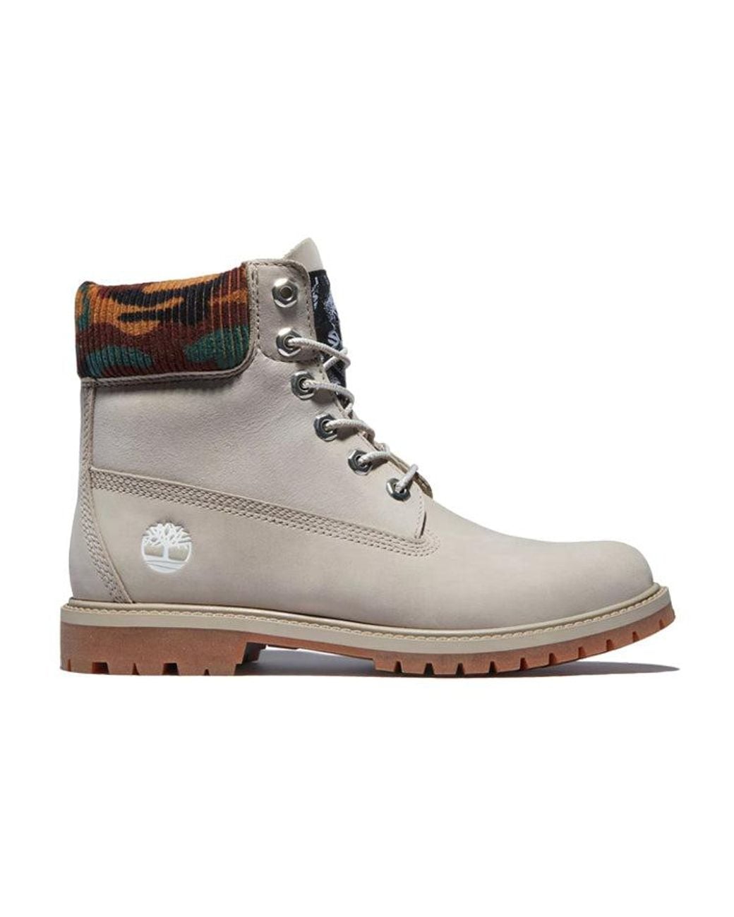 Timberland Gray (Wmns) Heritage Inch Waterproof Boots Nubuck With Camo'