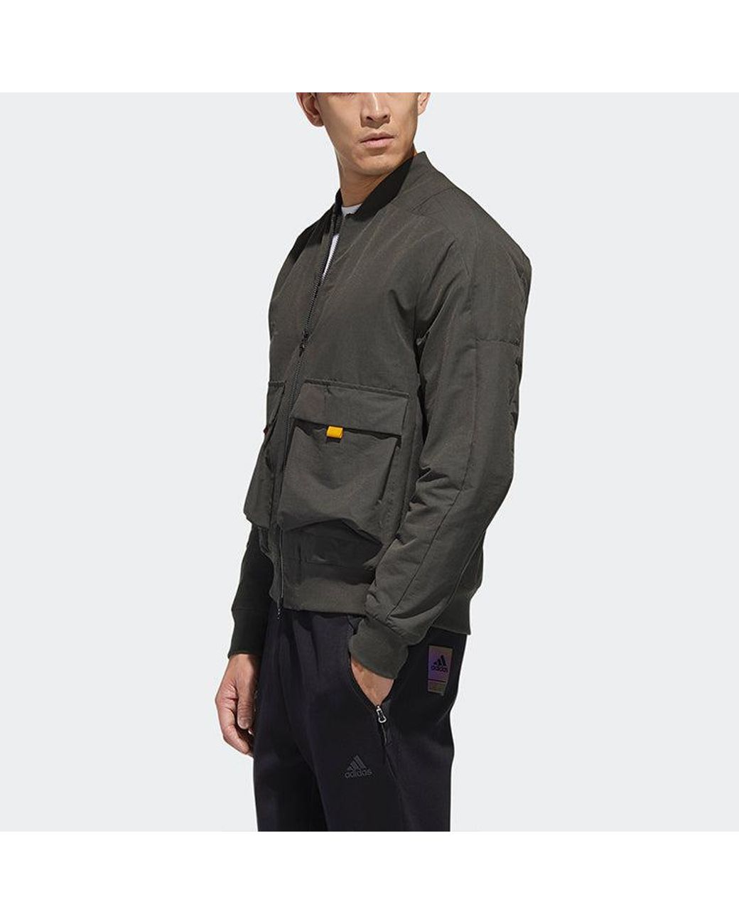 Adidas Gray Th Jkt Bomb Fleece Lined Stay Warm Casual Sports Jacket for men