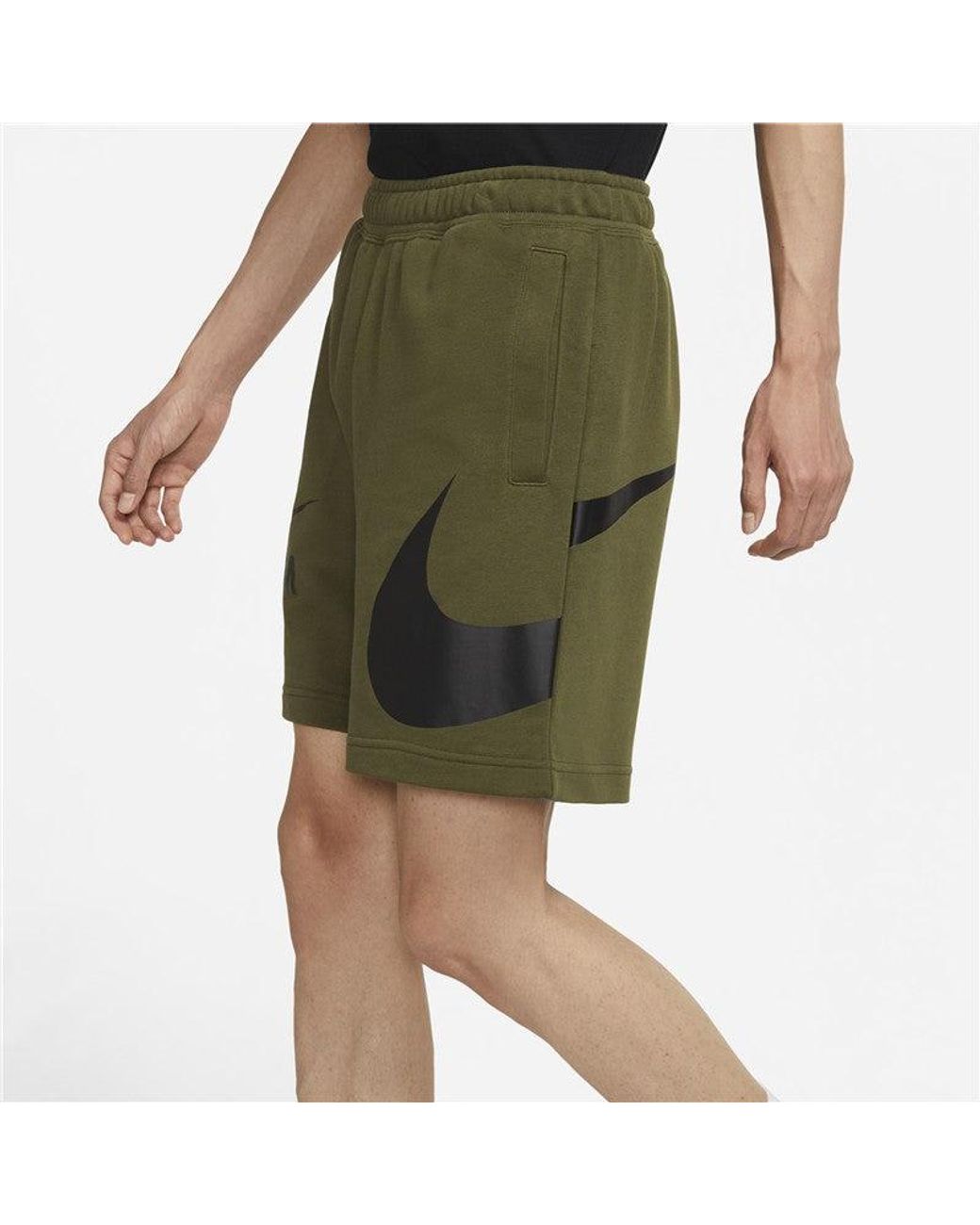 Nike Green Sportswear Swoosh Logo Sports Shorts for men