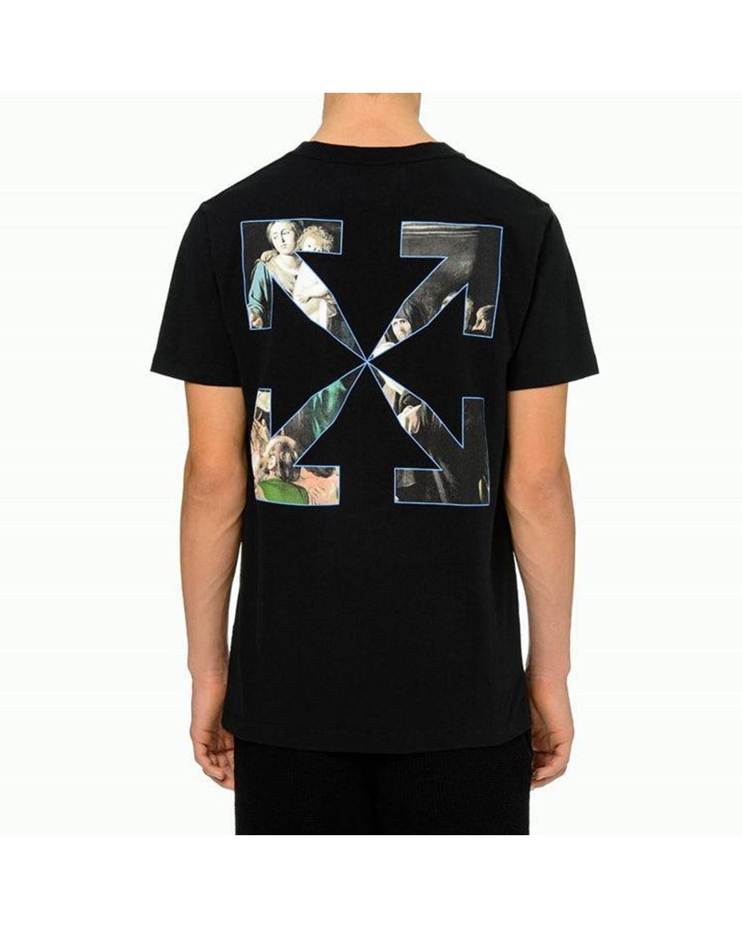 Off-White c/o Virgil Abloh Black Fw20 Caravag Painting Short Sleeve Slim for men