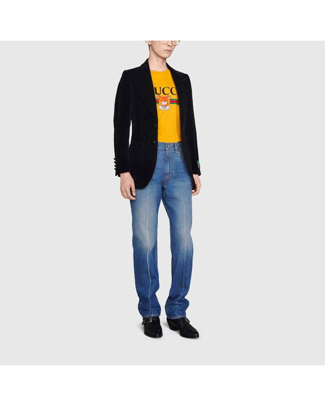 Gucci Yellow Kai X Crossover Ss21 Loose Round Neck Short Sleeve for men
