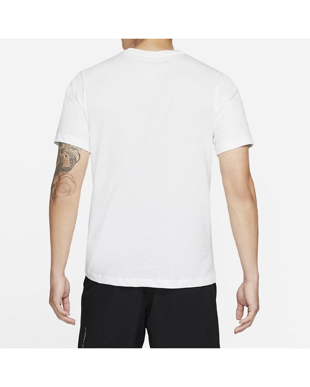 Nike White Dri-Fit Geometry Pattern Logo Printing Quick-Dry Sports T-Shirt for men