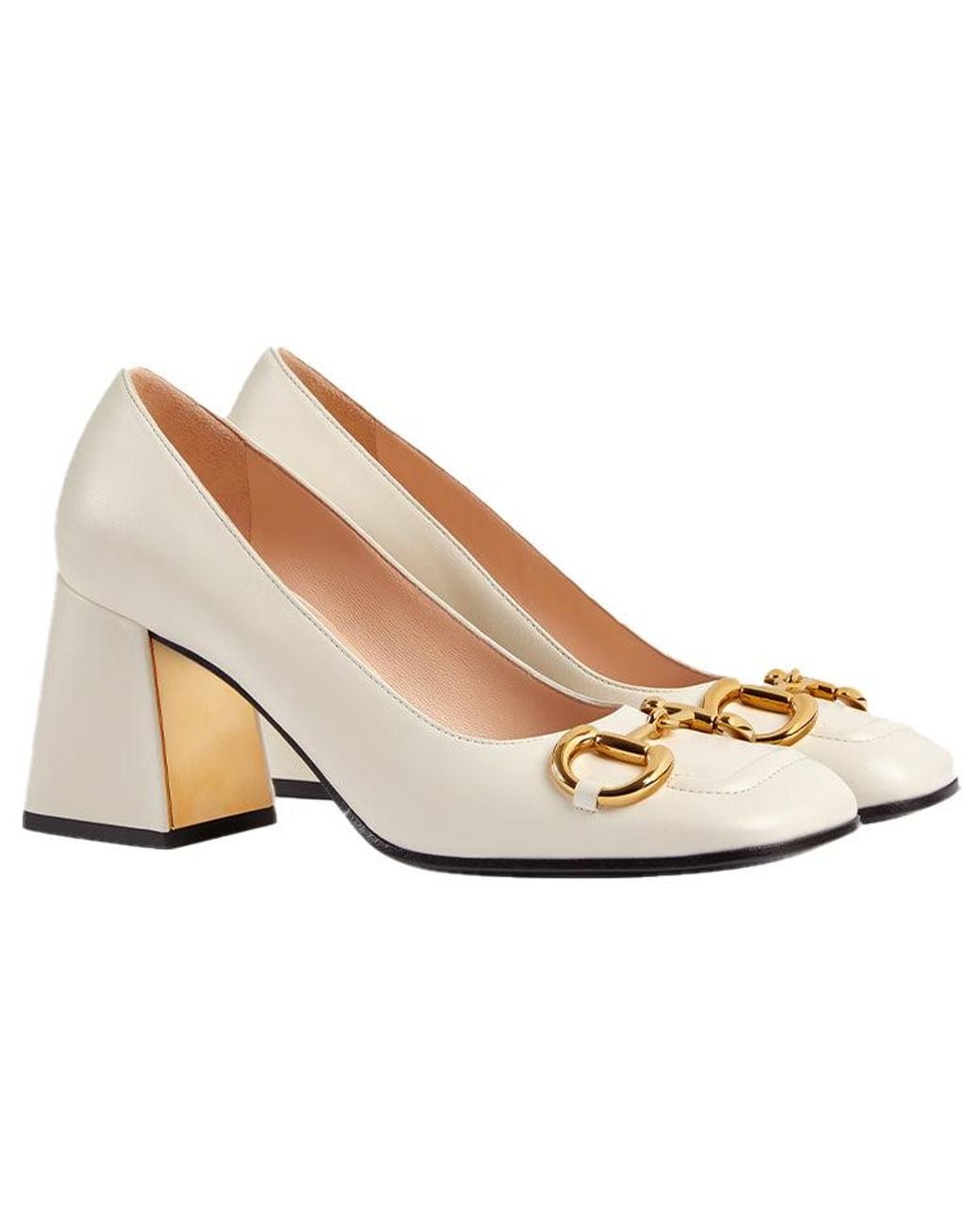 Gucci Natural (Wmns) Mid-Heel Pump With Horsebit Leather'