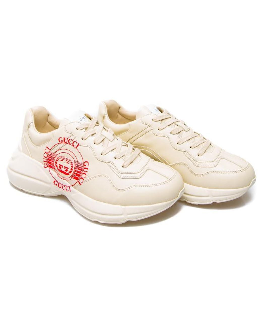 Gucci Pink Rhyton Low-Top Sneakers for men