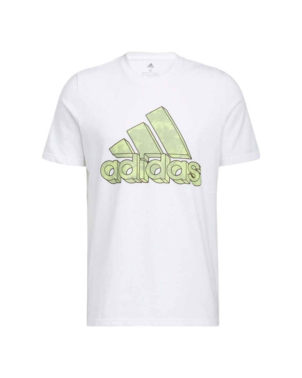 Adidas White Alphabet Logo Sports Round Neck Pullover Short Sleeve T-Shirt for men