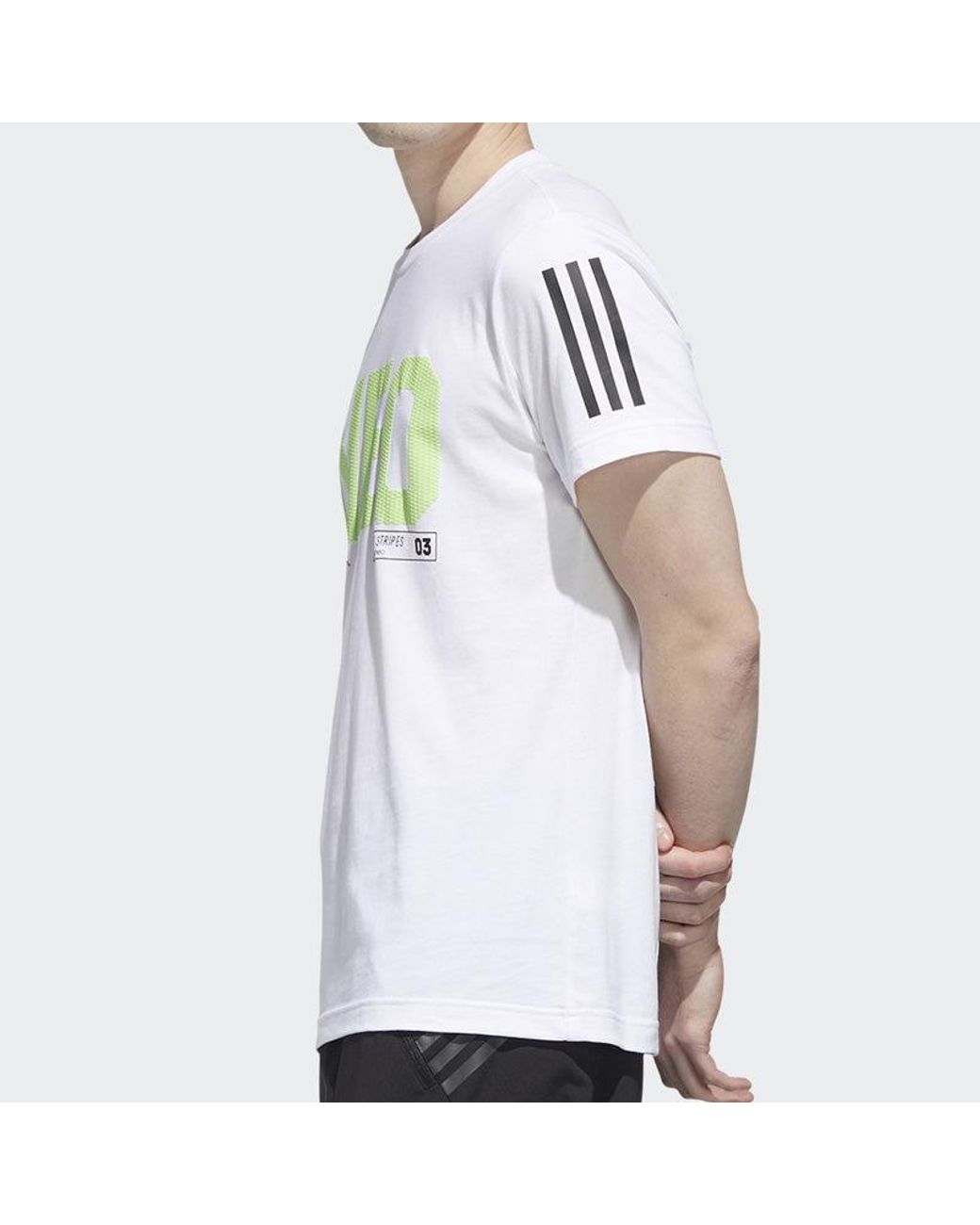 Adidas White Neo Cs Tee 3 Sports Short Sleeve for men