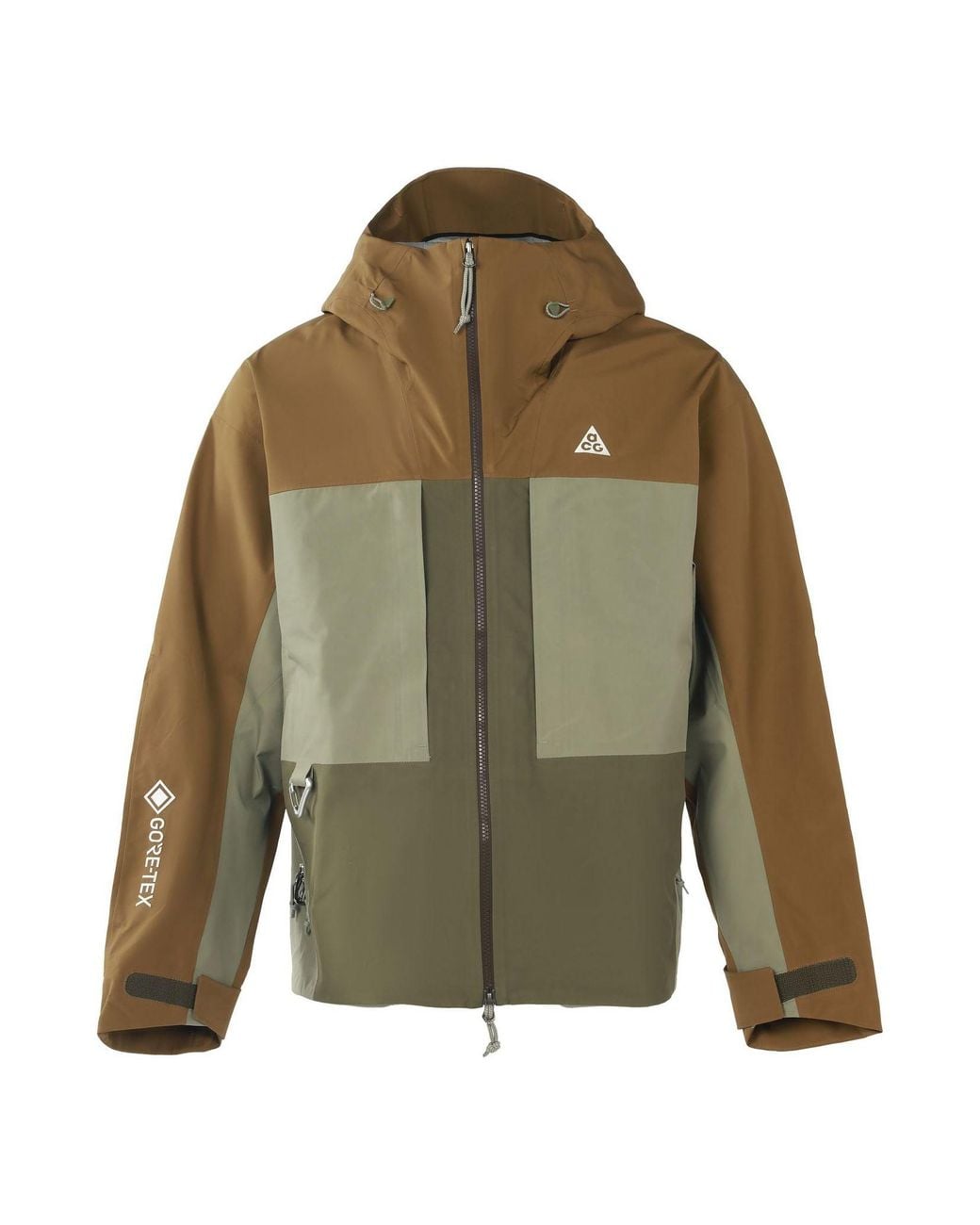 Nike Green Acg Loose Zipper Hooded Colorblock Long Sleeves Jacket Autumn Light for men