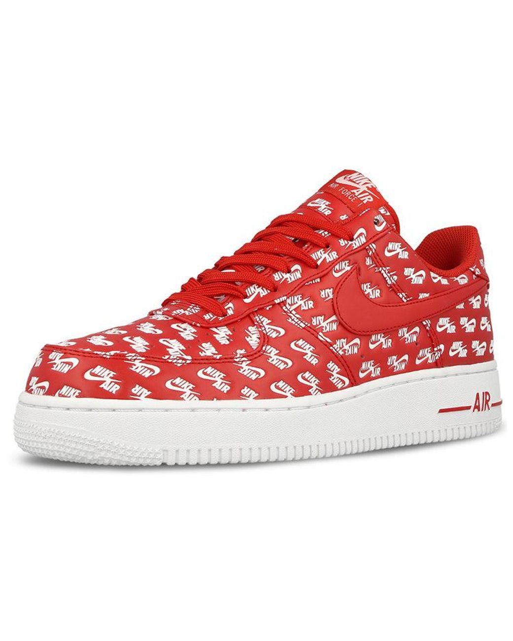Nike Red Air Force 1 Low 07 Qs 'All Over Logo' for men