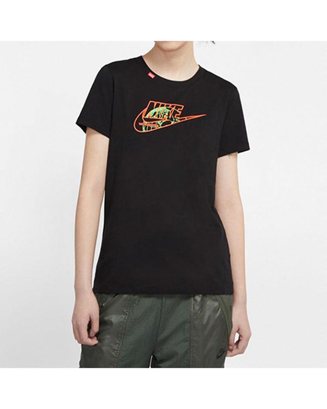 Nike Black (Wmns) Sportswear Round Neck Casual Short Sleeve