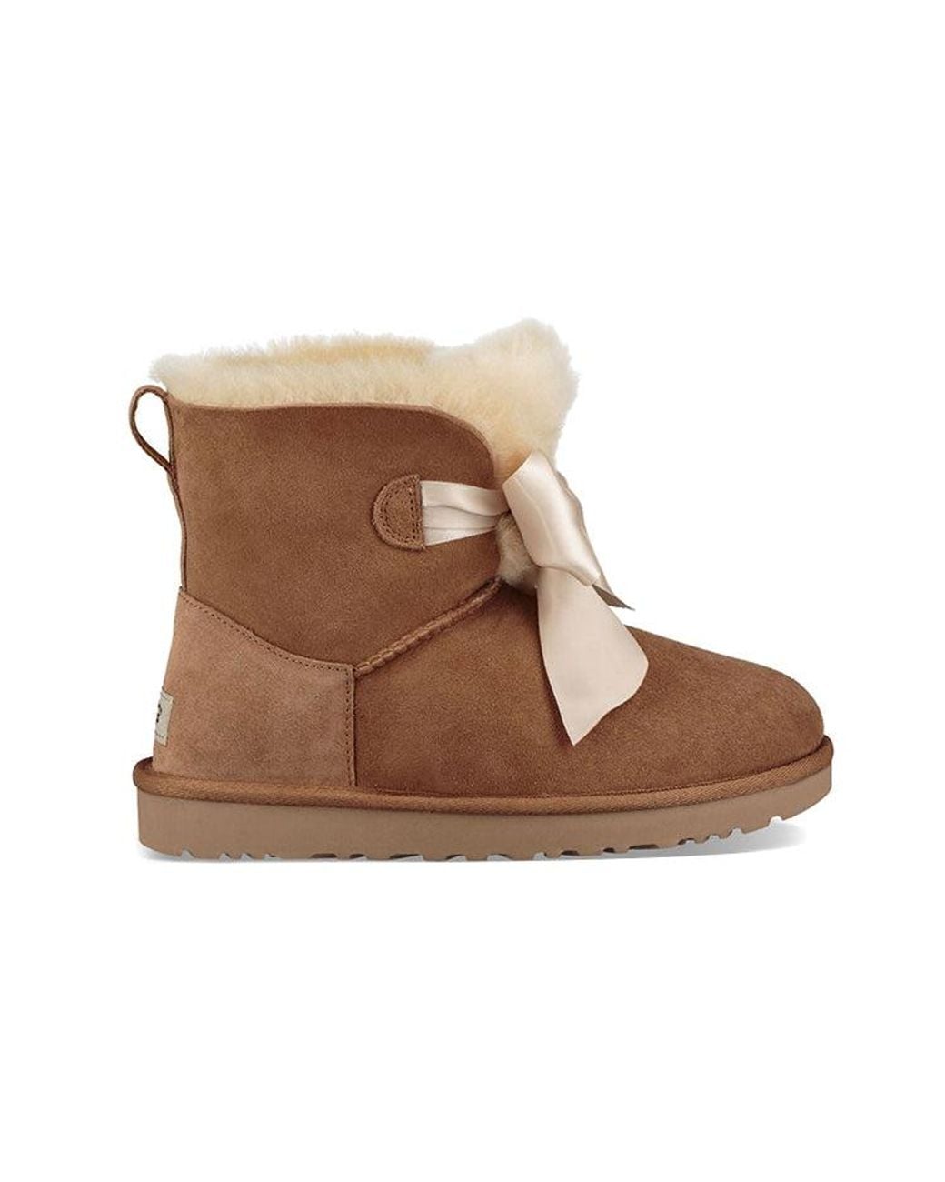 Ugg Brown (Wmns) Gita Bow Mini Fleece Lined