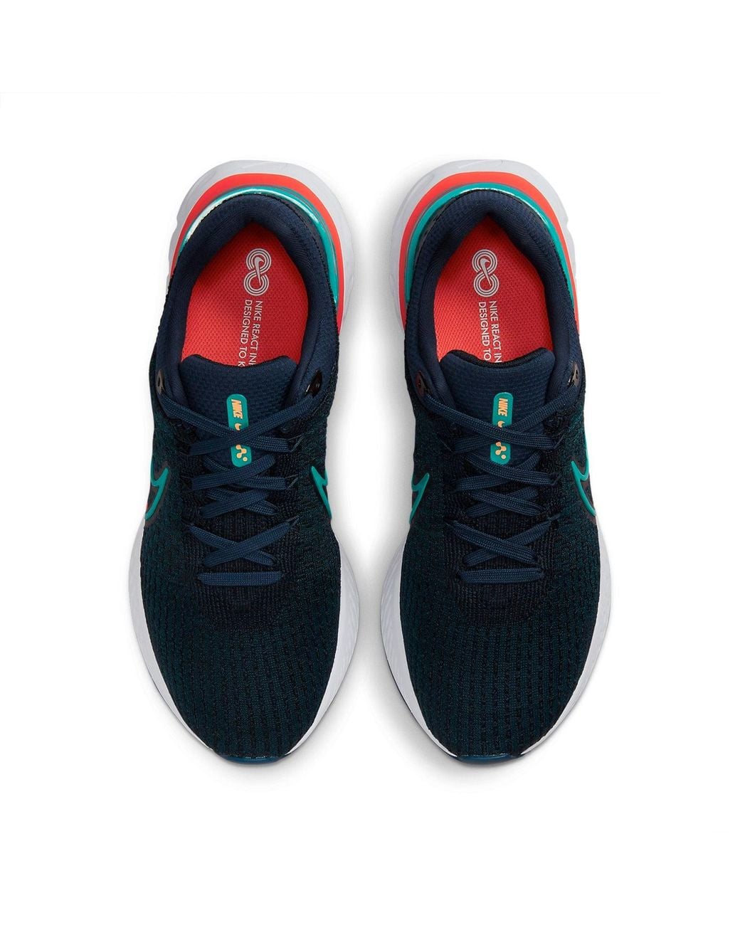 Nike Blue React Infinity Run Flyknit 3 'Obsidian Bright Spruce' for men