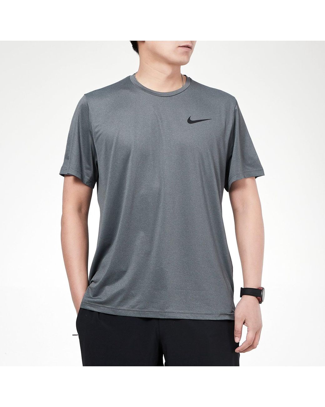 Nike Gray Pro Dri-Fit Casual Sports Quick-Drying Short Sleeve for men
