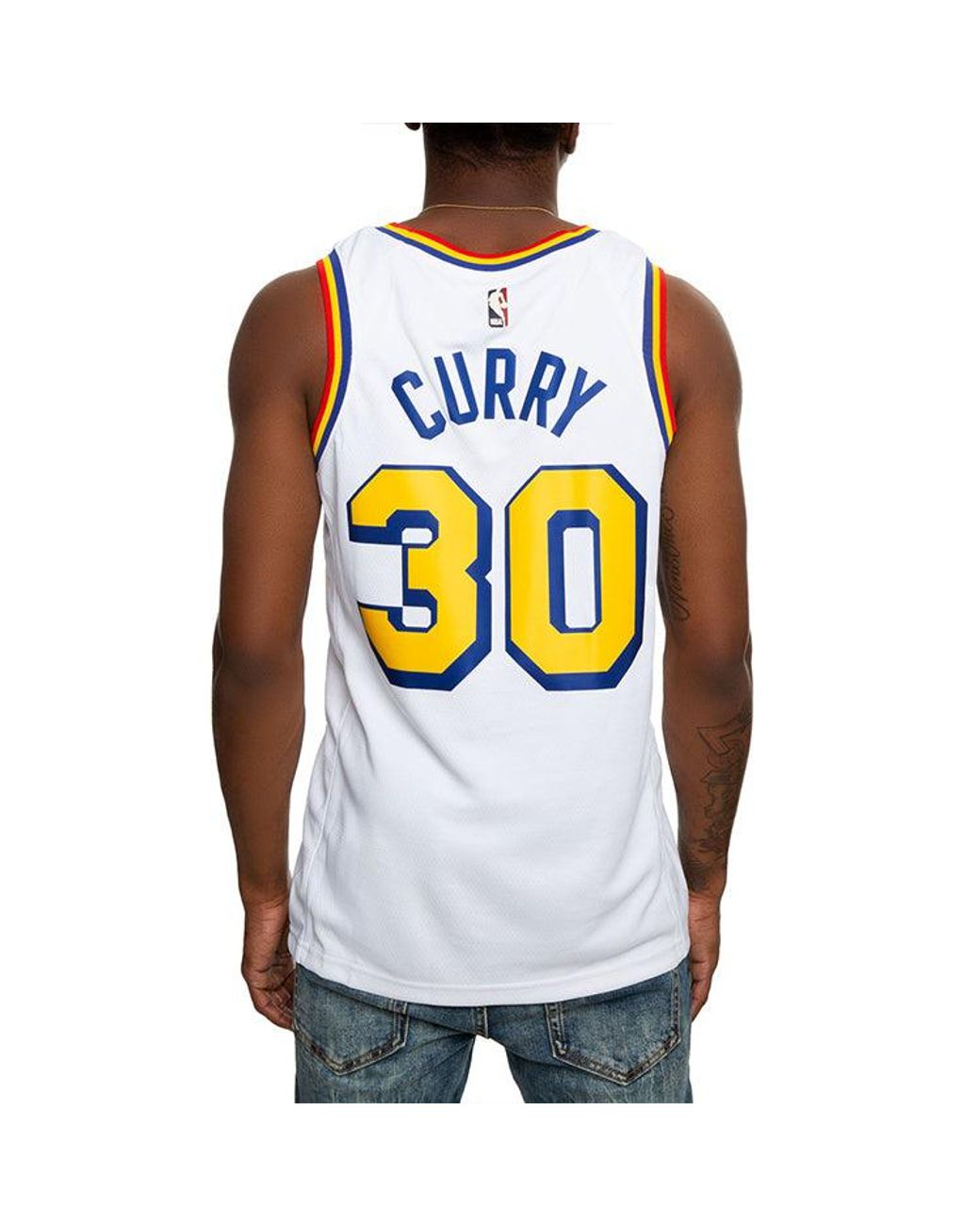 Nike White Nba Stephen Curry Golden State Warriors 2019/20 Fan Edition Jersey #30 for men