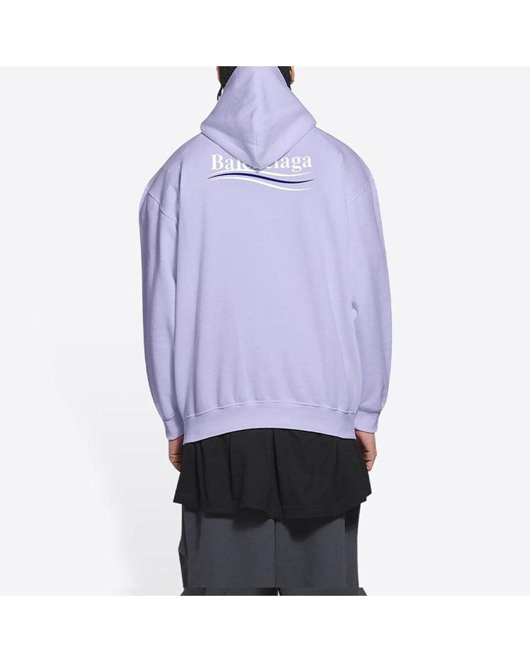 Balenciaga Purple Political Campaign Hoodie Medium Fit for men