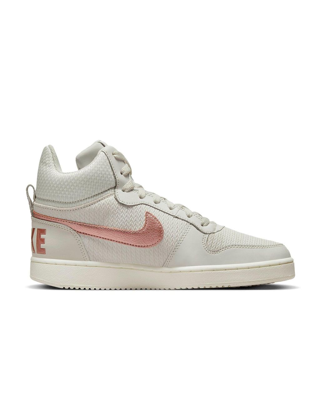 Nike White (Wmns) Court Borough Mid Premium 'Light Bone Metallic Bronze'