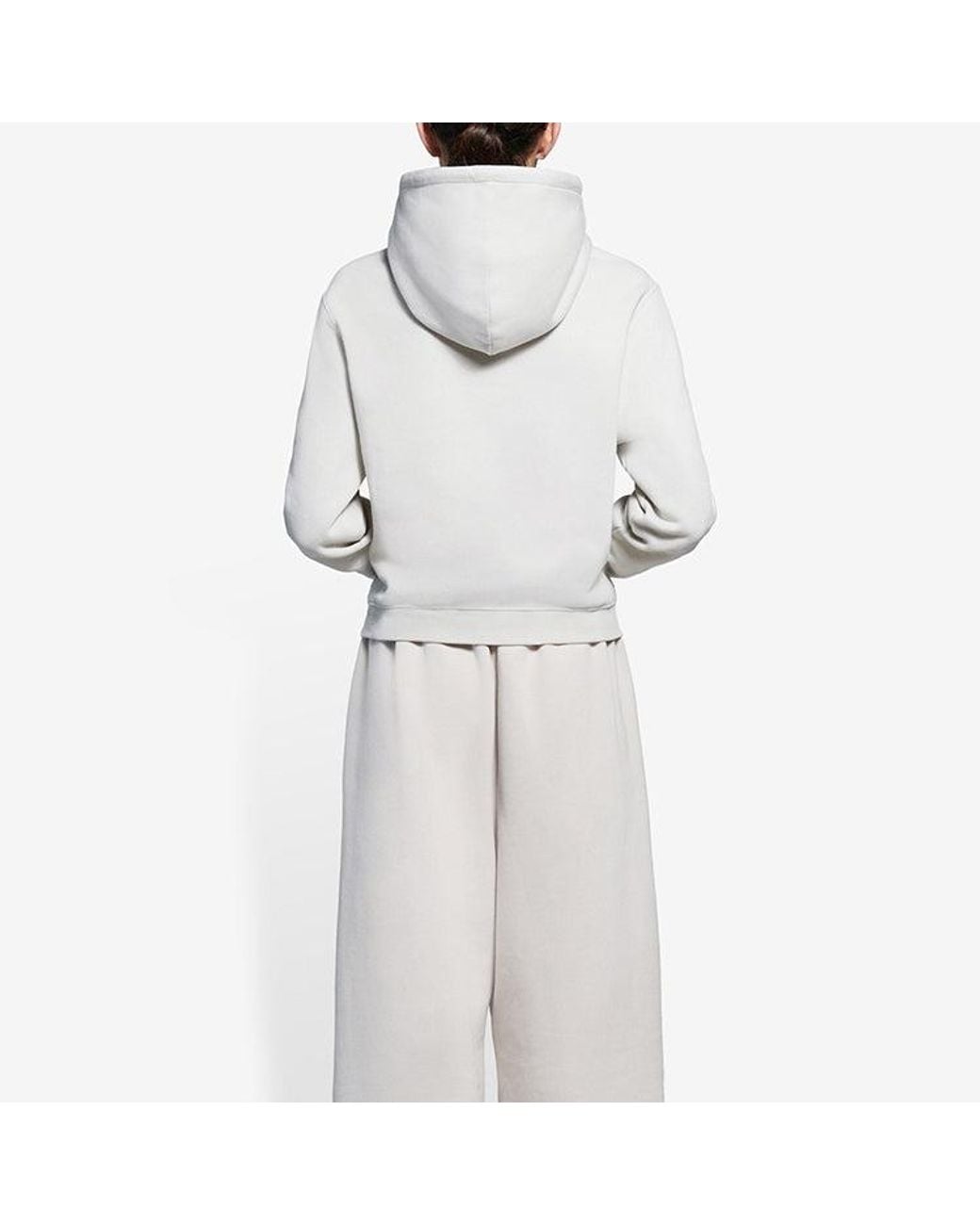 Balenciaga White (Wmns) Ss21 Fashion Week Shrunk Hooded Sweatshirt