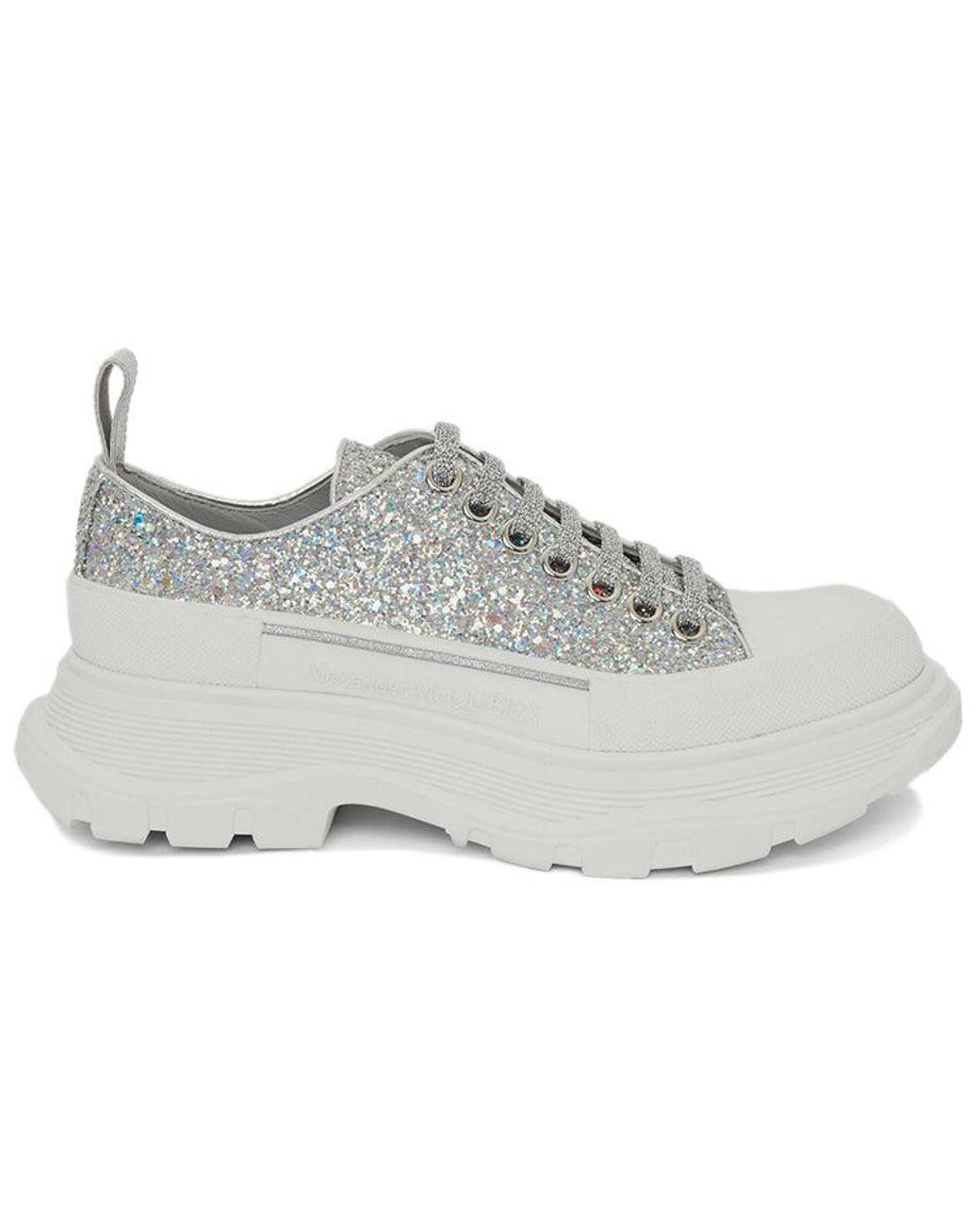 McQueen Gray (Wmns) Tread Slick Glitter Low Sneaker