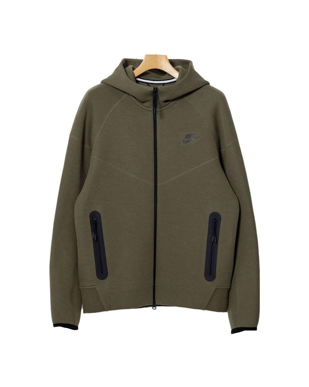 Nike Green Tech Fleece Full Zip Windrunner Hooded Jackets Asia Sizing for men
