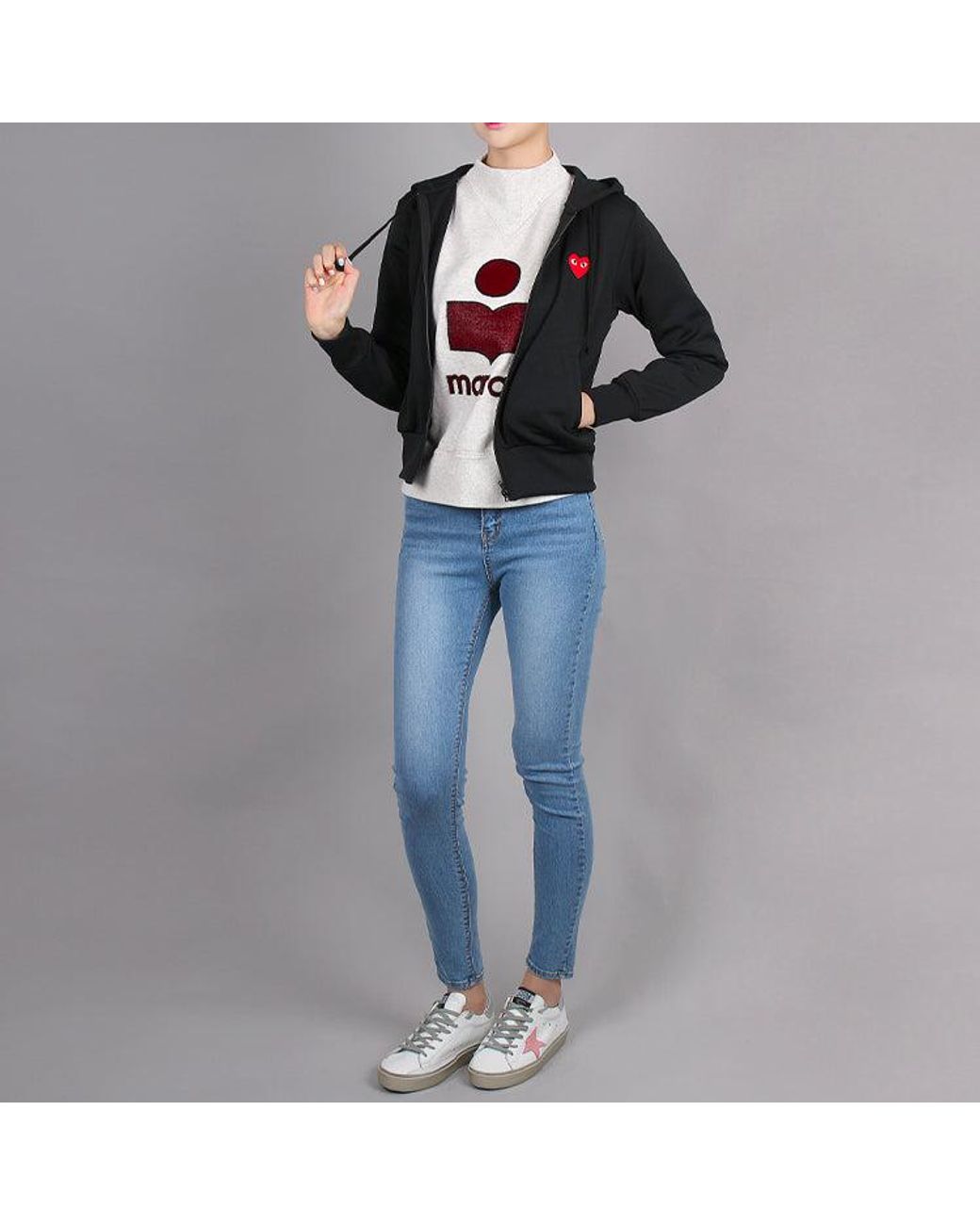COMME DES GARÇONS PLAY Blue (Wmns) Zip Hooded Jacket