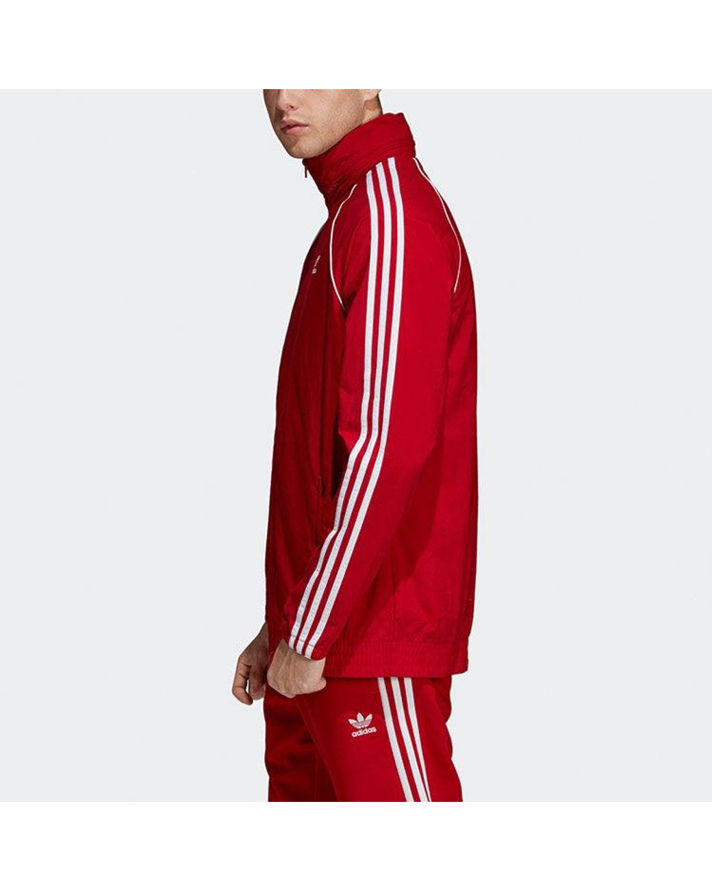 Adidas Red Originals Casual Sports Hooded Jacket for men