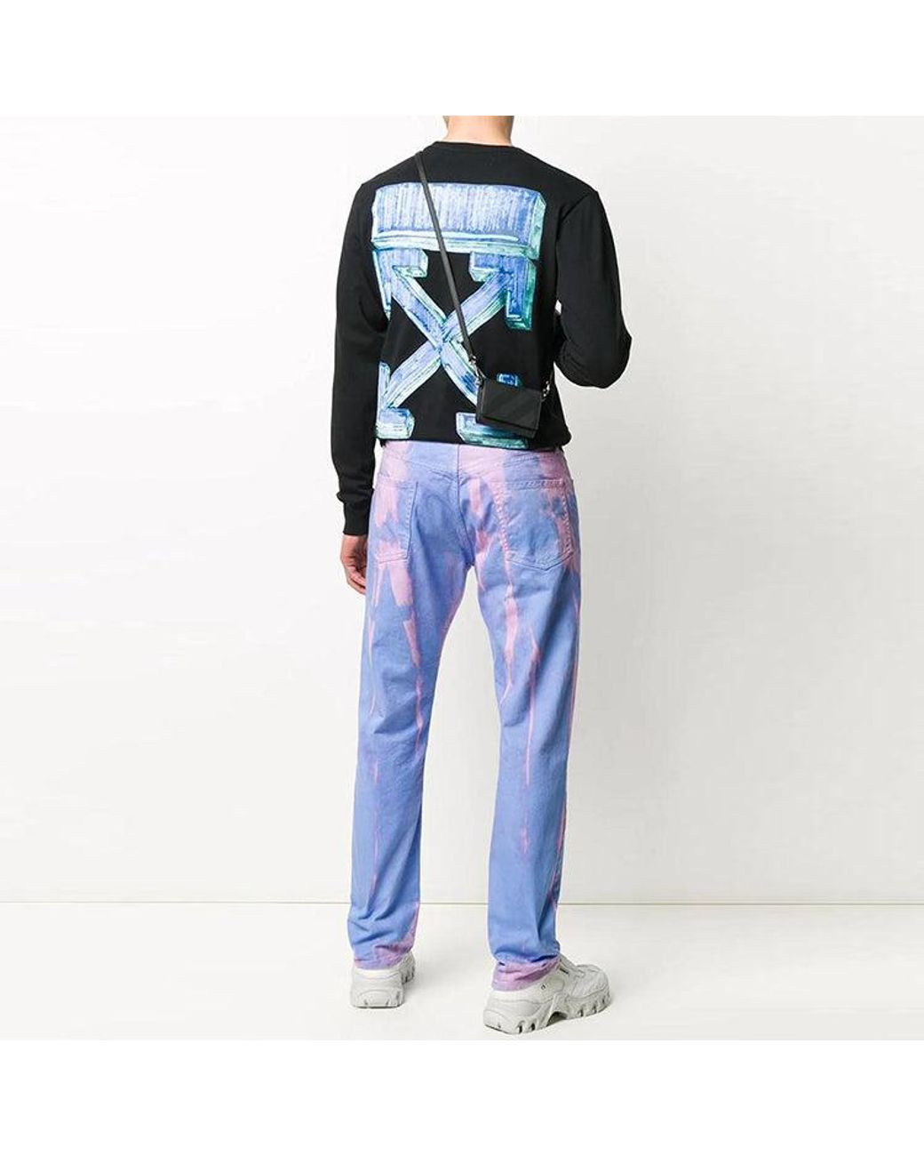 Off-White c/o Virgil Abloh Blue Fw20 Marker Arrows Print Long Sleeve T-Shirt for men